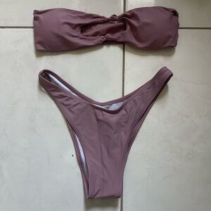 SHEIN Dusty Pink Bandeau Bikini Set
